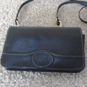 Rochelier Wallet Genuine Leather Straplet Black Card Holder Change Pocket Zipper